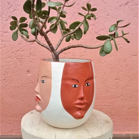 Vaso de Cerâmica Faces Vale do Jequitinhonha 30cm